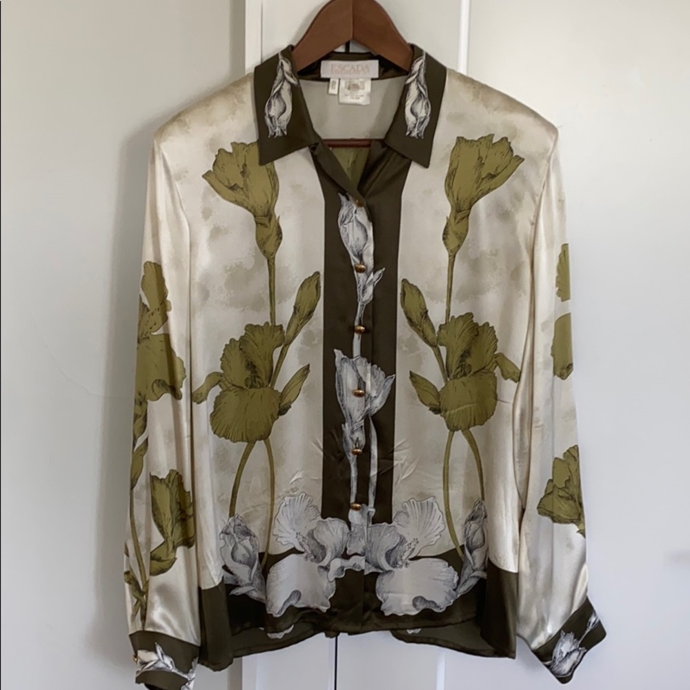 Escada 100% silk blouse Size 42 (uS 12 Large)